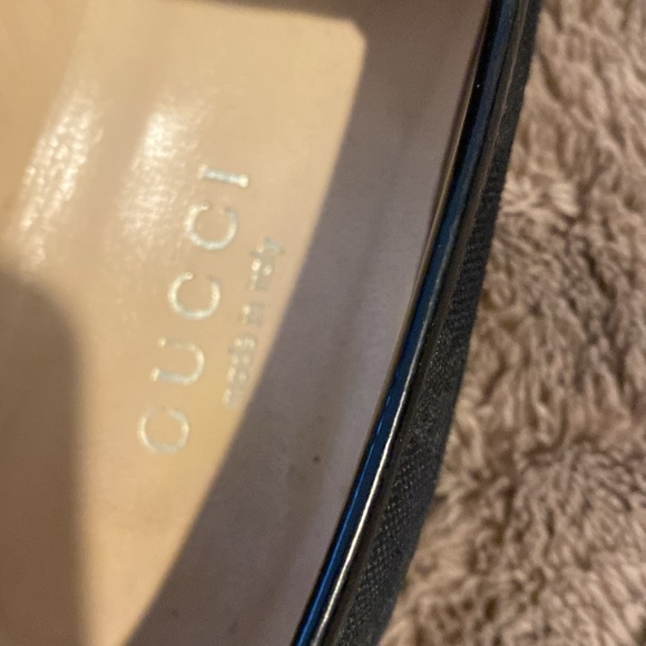 Black canvas & patent GG loafer with silver bit. - Picture 2 of 6